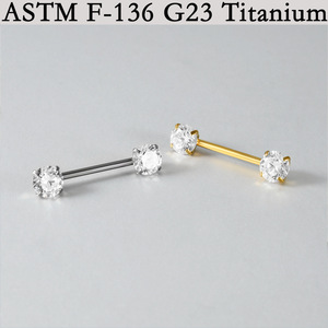 Joyería para Piercing de Pezón de Titanio F136 al por Mayor Clover, Anillo de Piercing para Seno de Titanio G23 con Zirconia Sexy y Baño de Oro - Product Image 4