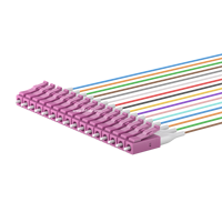 16 cœurs 16 brins 16 fibres centre de données OM4 harnais multi-mode connecteur de câble de sortie MPO mâle à LC cordon de raccordement à fibre optique