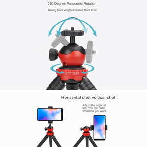 Takenoken Selfie Stick treppiede di polpo flessibile con testa a sfera girevole staccabile montare gambe elastiche attorcigliate per cellulare Go Pro