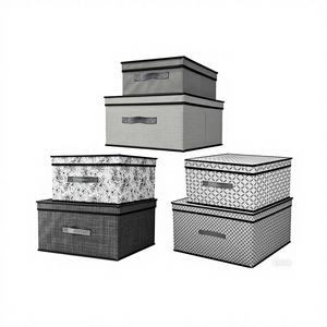 Caja de Almacenamiento de Tela No Tejida Estampada con Tapa, 40 x 30 x 25 cm, Modelo 19279, para Organizar Suministros de Oficina en el Hogar - Product Image 2