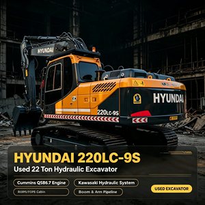 Excavatrice sur chenilles Hyundai 220LC-9S d'occasion, 22 tonnes, d'origine coréenne, avec moteur Cummins - Product Image 1