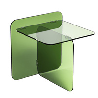 Table basse en acrylique transparente, style minimaliste, table d'appoint pour canapé de salon, table de présentation en acrylique haute transparence