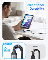 Cable de Carga Rápida SUNGUY USB C PD3.1 240W 5A, Cable de Datos y Alimentación USB, Cargador para el Mercado Europeo