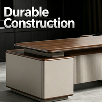 Bureau de direction moderne en forme de L avec design modulaire, montage facile, en bois, pour hôtels et villas