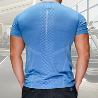 Camiseta de Compresión de Nailon y Elastano para Hombre de Manga Corta con Estampado de Secado Rápido para Entrenamiento Atlético y Gimnasio