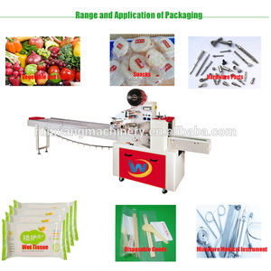 Máquina de embalaje de alimentos multifuncional de movimiento continuo, máquina envolvedora de dulces tipo almohada accionada mecánicamente, fabricada en China - Product Image 6