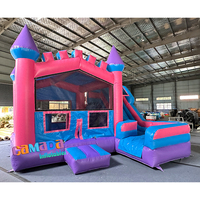 Château Gonflable Commercial avec Toboggan Aquatique et Piscine – Combo Château Gonflable Personnalisable avec Bannière