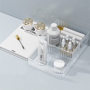 Hotsale 홈 침실 욕실 서랍 화장품 메이크업 주최자 PET 플라스틱 아크릴 테이블 보관함 - Product Image 2