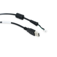 Cableado USB AM de 2 Núcleos Negro de Longitud Personalizada, Conector USB-A Macho con Cable de Terminal Desnudo SR a 5 Pines para Control Industrial