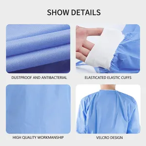 Gowns Medical Disposable Hospital Top Quality Isolation Gown Pp Pe SMS Nurse Surgical Hospital Clothes Adult CE Blue EOS EN