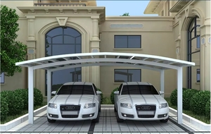 Abri de voiture moderne et durable en alliage d'aluminium, <span class=keywords><strong>avec</strong></span> structure thermolaquée antirouille, pour la protection des véhicules en extérieur - Product Image 5