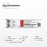 Module SFP CWDM 1.25G 1270nm 1610nm compatible Mikrotik, émetteur-récepteur optique à fibre LC Duplex DDM, branchement à chaud, portée 20km 100km 160km