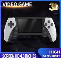 Konsol Game Genggam Layar HD IPS 4.3 Inci, Perangkat Game Video Portabel Sistem EmuELEC 64GB 3D M25 Output HDTV Ganda