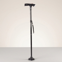 K13- # I #    Canne de marche pliable en alliage d'aluminium à 4 pieds avec alarme, antidérapante, pour personnes âgées, avec lumières LED, idéale pour la randonnée et les activités de plein air