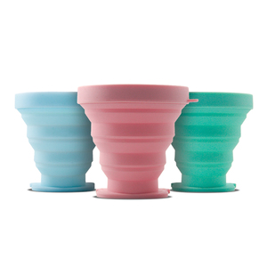 Nouvelle conception, tasse télescopique en silicone de 250 ml avec couvercle - Product Image 1