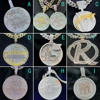 Pendentif personnalisé en moissanite, style hip-hop, entièrement serti, en argent S925, avec diamant en moissanite VVS coloré et figurine en émail