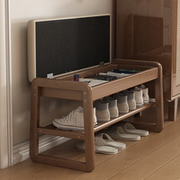 Banc à chaussures vert Offre Spéciale à 2 niveaux avec coussin en éponge Meilleur prix Tabouret à langer en bois massif pour usage domestique