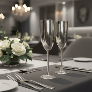 Modern Life Collection Royal Family Flauta hexagonal Sheffield Silver Metal Glam Design All-Season para restaurantes y hoteles - Product Image 3