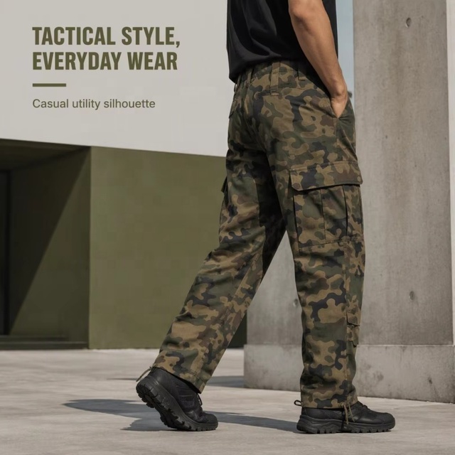 Custom Ripstop Mid Waist Breathable Zippers Casual Tactical Cargo Track Trousers Pants for  Outdoor