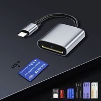 Lector de Tarjetas de Memoria PSP para Teléfono Móvil, USB 2.0 Externo, Aleación de Aluminio, Compatible con MS Pro Duo, MS Micro (M2) y Otras Tarjetas