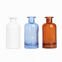 Bouteille diffuseur cylindrique en verre transparent grande capacité avec bouchons, pour huiles essentielles parfumées et désodorisant d'ambiance, vente en gros