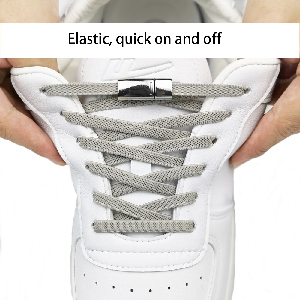 Free Sample Elastic Lazy Laces Buckle Shoe Laces Magnetic No Tie Shoe Laces Magnetic Shoelaces