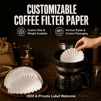 Filtre à café en papier ondulé B03 de qualité alimentaire, taille personnalisée, portable, pour supermarchés et cafés (vente en gros)