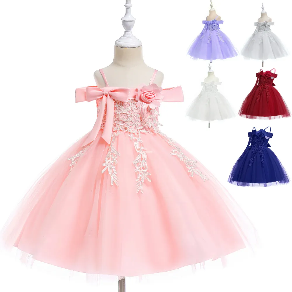 Heiße Großhandel Boutique bestickte Blume Hochzeit Prinzessin indische Kinder tragen Party Kinder Baumwolle Patiyala Mädchen Kleid