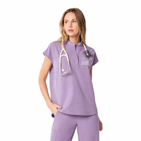Blouse de vétérinaire brodée sur mesure avec logo animal pour uniforme de clinique vétérinaire