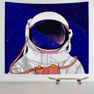 Logo personnalisé impression 3d coloré astronaute décorations murales polyester suspendus chiffons tapisserie - Product Image 4