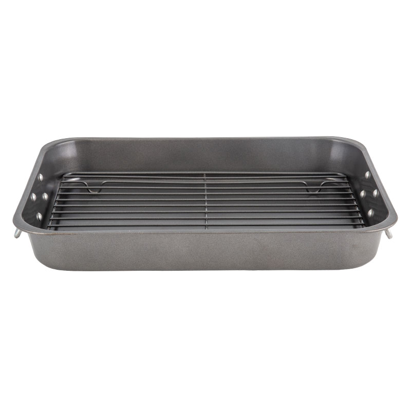 Xinze Non Stick Rectangular Deep Turkey Roaster Pan Carbon Steel Roasting Pan With Rack