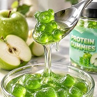 Gummies protéinés en gros d'usine saveur pomme verte, supplément protéiné à croquer pour le soutien nutritionnel quotidien, 60 gummies