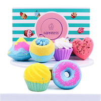 6 paquets de fournitures de bain et de parfum, bombe de bain mousseux de forme différente pour enfants