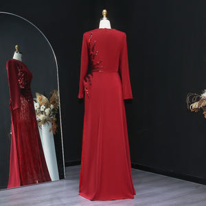 Sharon Said SF266 Elegante Burgunderrote Meerjungfrau-Abendkleider mit Perlen Damen Hochzeitsfeier Lange Abendkleider Ohne Lagerbestand - Product Image 6