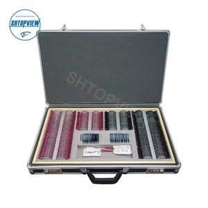 Bộ kính thử quang học 266JSC màu đen và đỏ, viền kim loại nhiều màu, kèm hộp nhôm - Product Image 1