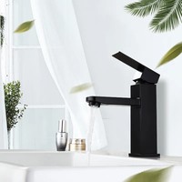 Robinet de lavabo noir en acier inoxydable 304, monocommande eau chaude/froide, le plus vendu