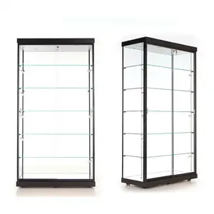 Full Vision Display Showcase Wall Mounted Glass Display Case Cosmetics Cabinet Jewelry Display Showcase