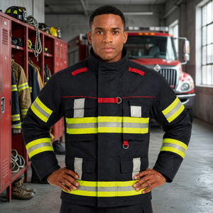 Chaqueta de Bombero Resistente a las Llamas, Abrigo para Combatir Incendios, Ropa de Trabajo para Bomberos, Uniforme de Seguridad de Alta Visibilidad - Product Image 2