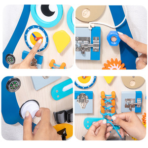 Juguete Educativo de Madera con Forma de Pingüino para Niños de 4 a 6 Años, Multifuncional, con Reloj, Cremallera, Botones y Engranajes - Product Image 4