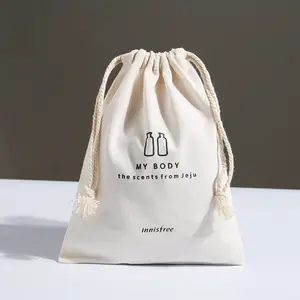 Bolsa de embalagem para joias, logotipo personalizado reutilizável para presente, bolsa de musselina, lona orgânica, de algodão