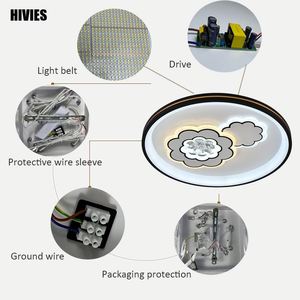 Aplicación de lámpara de techo Led moderna con control remoto Macaron accesorios de iluminación redondos para el hogar luces de techo Led modernas - Product Image 1