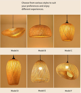 <span class=keywords><strong>Lampadario</strong></span> a Sospensione Personalizzato in Vimini Intrecciato a Mano, Stile Cinese Retrò da Interno, in bambù, Legno e Rattan di Forma Rotonda - Product Image 6