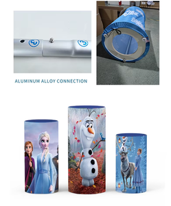 Fondo Circular Redondo para Cumpleaños Decoración de Mini Mesa de Fiesta Tela Elástica Cubiertas de Plinto de Cilindro para Fiesta - Product Image 5