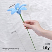 Bouquet de fleurs de lys artificielles DIY à tige unique et éternelle avec tiges torsadées, emballé en cadeau pour la Saint-Valentin et le Nouvel An