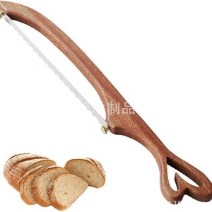 Cuchillo para pan de madera con hoja dentada en forma de arco, herramienta de cocina de 17,7 pulgadas para cortar baguette, tostadas y queso - Product Image 2
