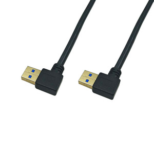 Lung Kay Right Angle <b>Usb</b> 3.0 Male To Male Data <b>Cable</b> Black Copper Wire Fast <b>Charging</b> For Pc Tv - Product Image 3