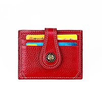 Porte-cartes de visite antivol personnalisable, étui à cartes cadeau pour couples, porte-monnaie à fermoir motif rose, unisexe, en liège