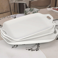 Services de vaisselle en porcelaine blanche de luxe personnalisés et écologiques, comprenant un plateau de service pour restaurant, fête, dîner et sushi