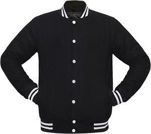 Custom Men's College Bomber Baseball <b>Jacket</b> Fashion Varsity <b>Puffer</b> <b>Jacket</b> with Stand Collar and Chenille Patches Canvas Fabric - Product Image 3