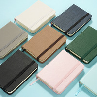 Carnet A7 en PU, couverture rigide, avec bande élastique, mini-agenda portable, personnalisable avec logo d'entreprise, cadeaux d'affaires